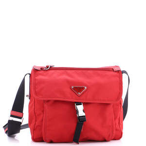 Prada Small Buckle Messenger Bag Tessuto
